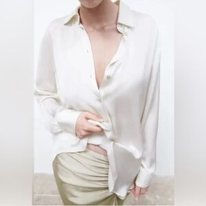 Zara satin effect blouse